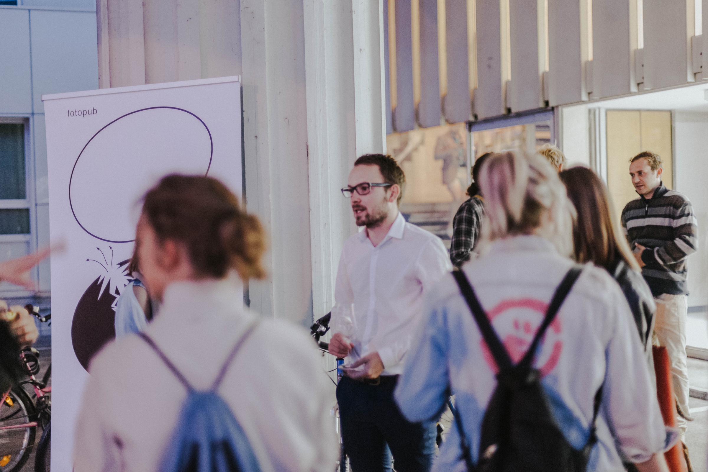 Visitors at Fotopub Project Space in 2017