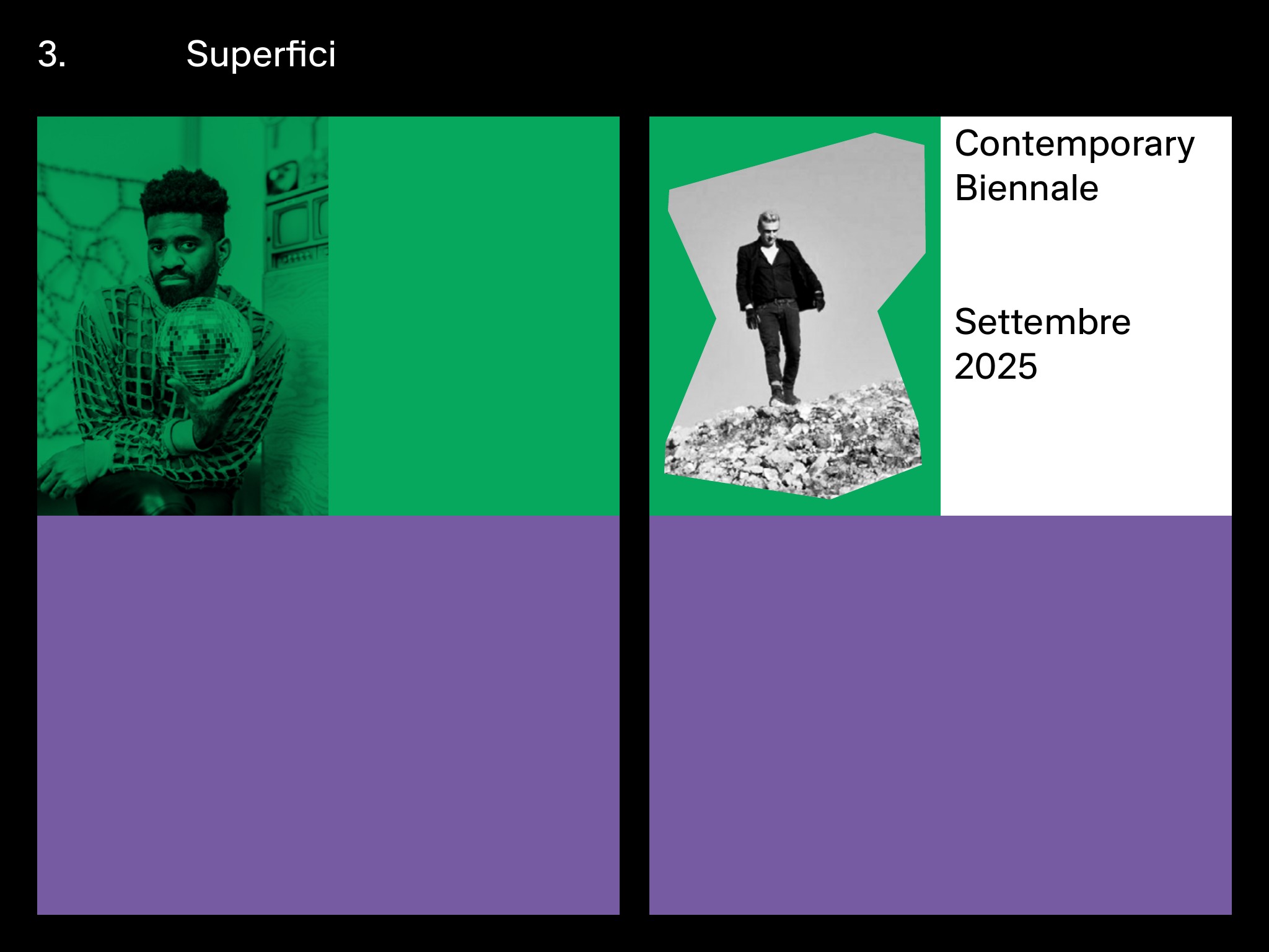 Sardegna Biennale visual identity proposal: graphic layout studies